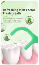 300 unidades de Fio Dental com suporte de sabor Hortelã para Adultos, Palitos de Fio Dental Ultra-Finos, Fio Dental Portátil para Casa e Viagem