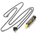 Colar Difusor de Aromaterapia em Aço Inoxidável Preto, Pingente em Espiral Aberto para Óleos Essenciais, Perfume, Medalhão Personalizado