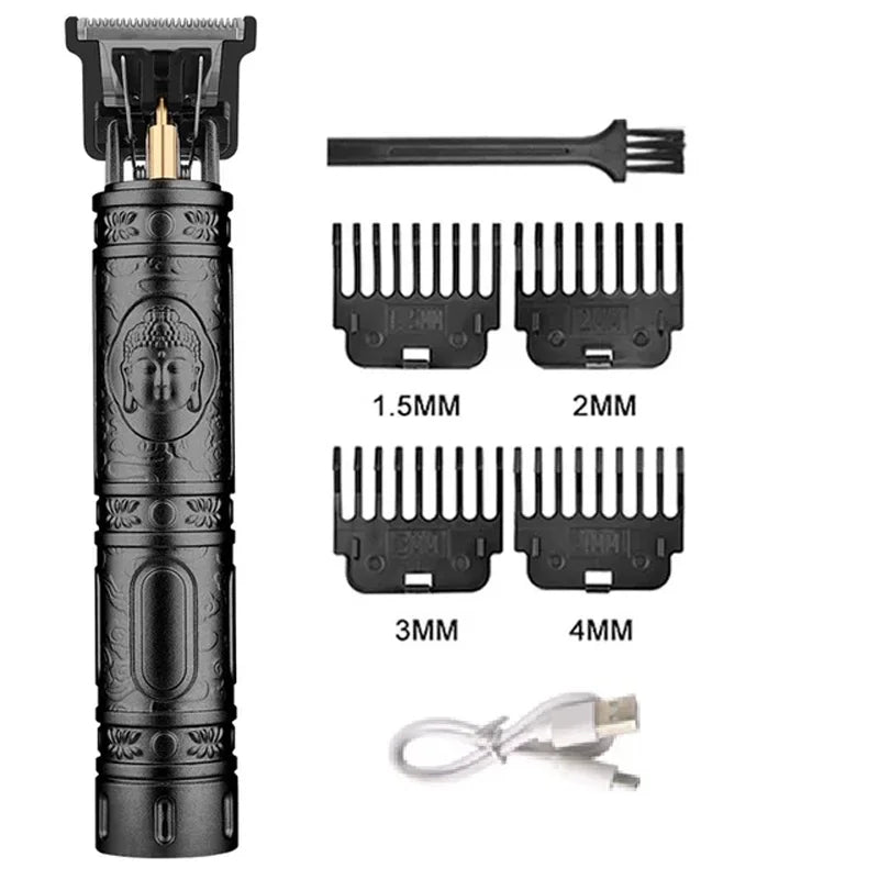 Máquina de Cortar Cabelo Profissional Aparador de Cabelo Recarregável Cortador de Cabelo de Metal para Homens