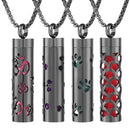 Colar Difusor de Aromaterapia em Aço Inoxidável Preto, Pingente em Espiral Aberto para Óleos Essenciais, Perfume, Medalhão Personalizado