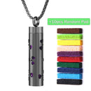 Colar Difusor de Aromaterapia em Aço Inoxidável Preto, Pingente em Espiral Aberto para Óleos Essenciais, Perfume, Medalhão Personalizado