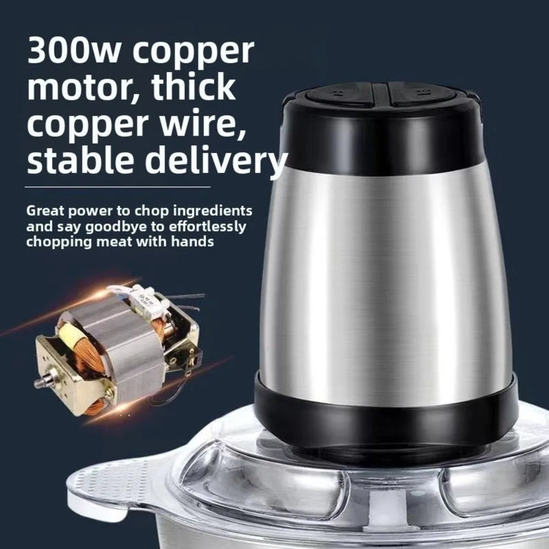 3L Household Electric Mini Mixer Taro Masher Multi-Function Vegetable & Fruit Grinder Stainless Steel Food Processor Meat Mincer