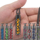 Colar Difusor de Aromaterapia em Aço Inoxidável Preto, Pingente em Espiral Aberto para Óleos Essenciais, Perfume, Medalhão Personalizado