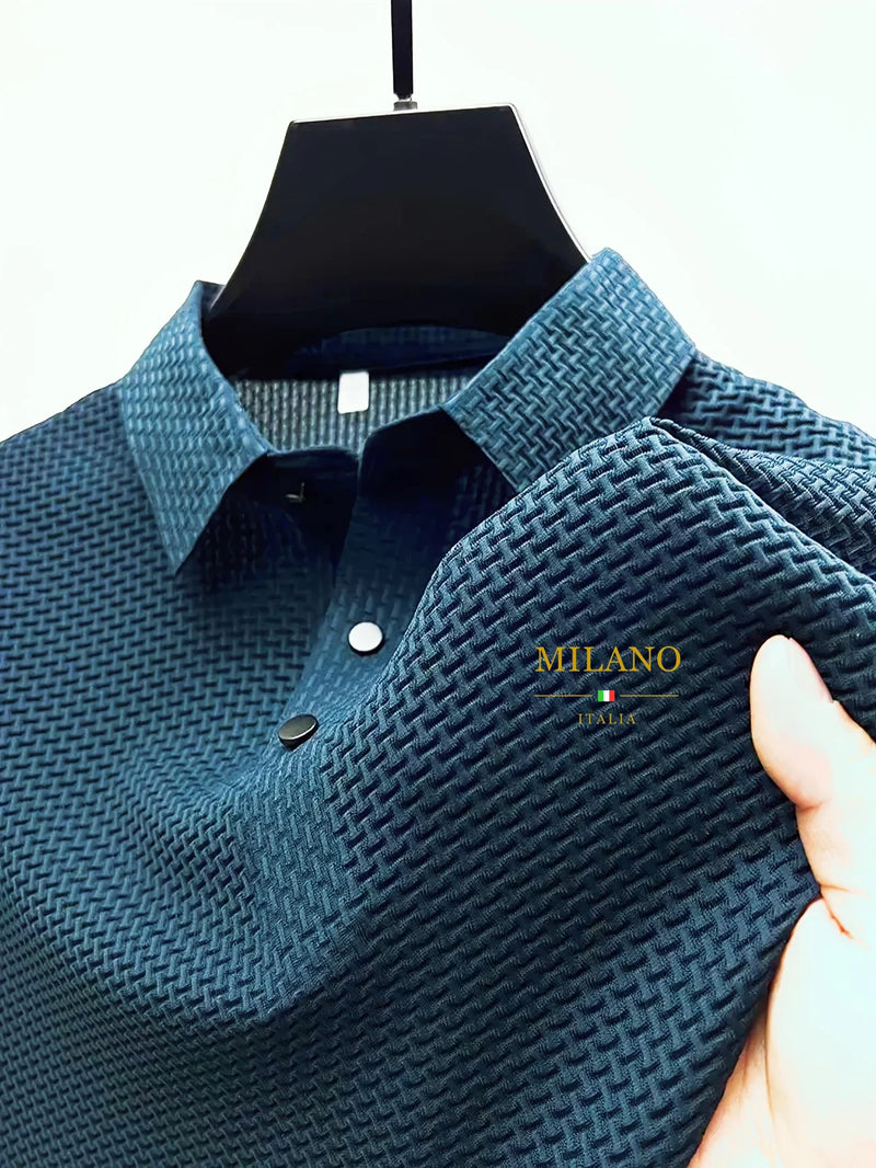 Classic men's casual POLO shirt soft and breathable MILAN pattern quick-drying top T-shirt