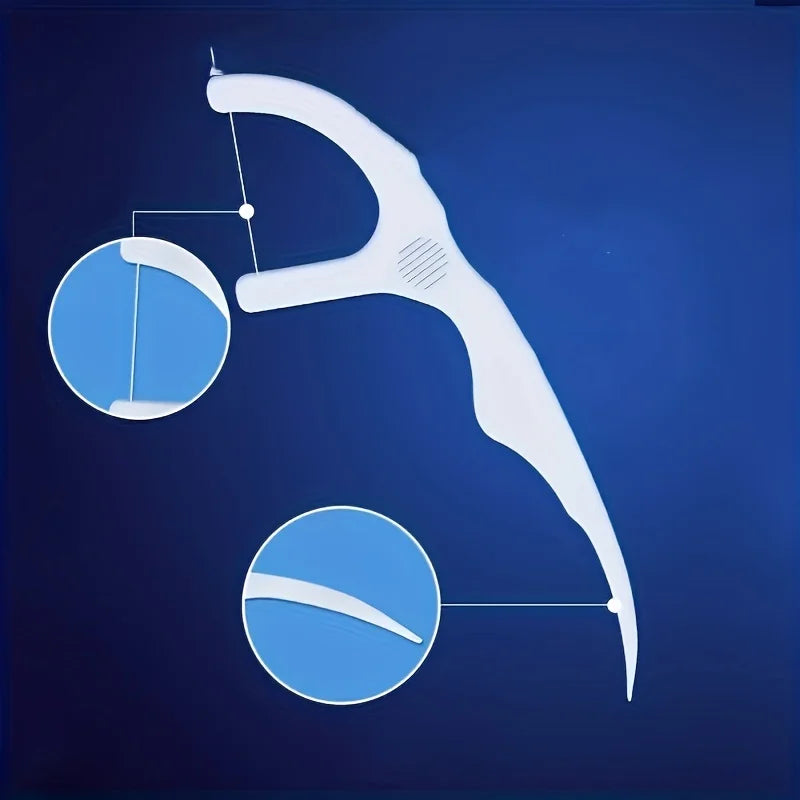 50 unidades de Fio Dental, Fio Dental de Limpeza Profunda para Cuidados Bucais Adequados, Palitos de Fio Dental Descartáveis Portáteis para Viagem e Uso Diário