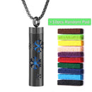 Colar Difusor de Aromaterapia em Aço Inoxidável Preto, Pingente em Espiral Aberto para Óleos Essenciais, Perfume, Medalhão Personalizado