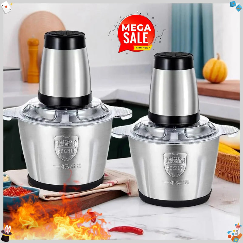 3L Household Electric Mini Mixer Taro Masher Multi-Function Vegetable & Fruit Grinder Stainless Steel Food Processor Meat Mincer