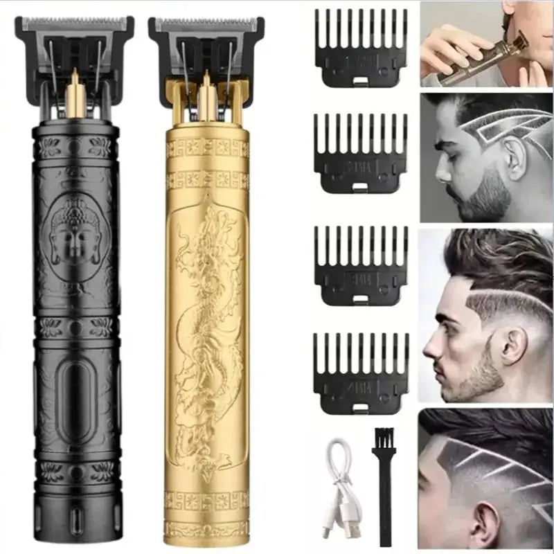 Máquina de Cortar Cabelo Profissional Aparador de Cabelo Recarregável Cortador de Cabelo de Metal para Homens