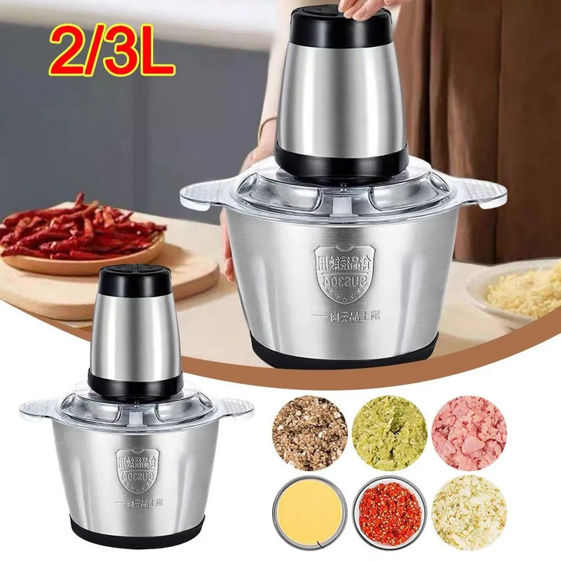 3L Household Electric Mini Mixer Taro Masher Multi-Function Vegetable & Fruit Grinder Stainless Steel Food Processor Meat Mincer