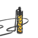 Colar Difusor de Aromaterapia em Aço Inoxidável Preto, Pingente em Espiral Aberto para Óleos Essenciais, Perfume, Medalhão Personalizado