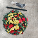 Árvore de Natal Pop-up de 120cm/4ft, árvore de Natal dobrável com luzes de LED e flores de Natal para decoração de casa