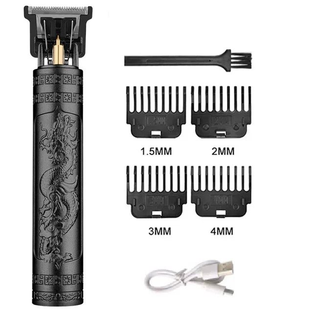 Máquina de Cortar Cabelo Profissional Aparador de Cabelo Recarregável Cortador de Cabelo de Metal para Homens